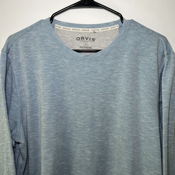 Orvis Sweater Men's Size M Medium Light Blue Classic Collection Pullover Crew - Picture 1 of 6